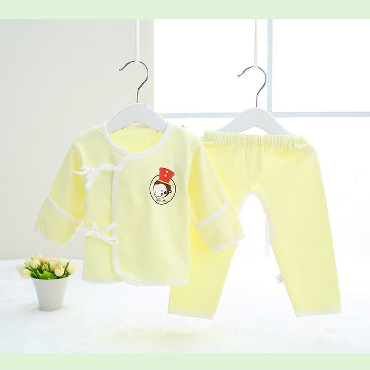 Brand New Tie-Front Newborn Underwear Set Baby Bamboo Fiber Underwear Cartoon Monk Robe