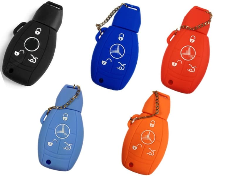 Silicone Car Key Cover for Mercedes-Benz M Class R Class GLK SLK CLS300 350 GLE S500 Key Holder Pouch Auto Key Case