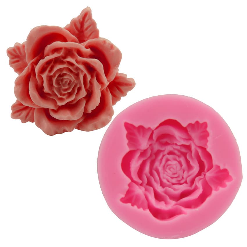 Open Rose Flower Silicone Mold for Baking Cake Decoration DIY Sugar Art Multifunctional Kitchen Tools Doinb H1970 Random Color