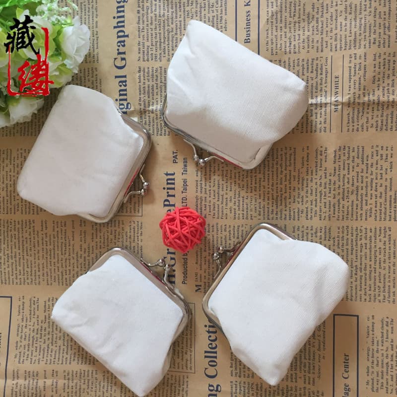 Fluorescent Pure White Canvas Coin Purse Student Fabric Coin Bag Kids Wallet Christmas Small Gift Wholesale