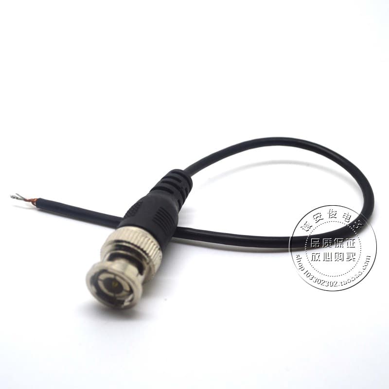 BNC Single-End Cable BNC Connector with Wire BNC Pure Copper Head Surveillance Accessories Camera Parts 20CM Copper Core Wire
