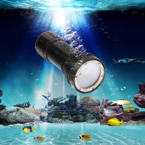 New diving fill light LED strong light 2L2 white light 2xpe red light underwater photography lighting 32650 flashlight