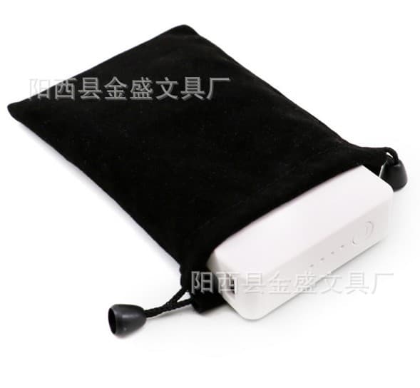 Velvet bag manufacturer, jewelry pouch, selfie stick bag, 10*20 phone power bank bag, drawstring bag