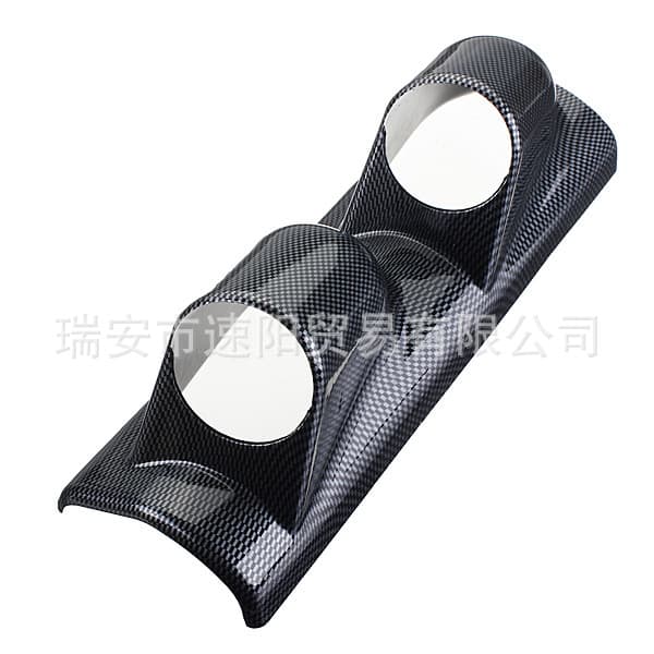 2-inch 52MM modification carbon fiber A-pillar left-facing 2-hole gauge cover instrument bracket car modification gauge holder