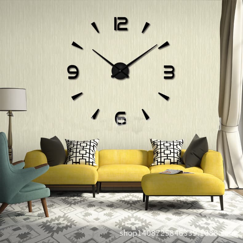 Cross-Border Hot Selling Creative Mirror Wall Sticker Clock DIY Large Size EVA Mirror Wall Clock Simple Wall Clock