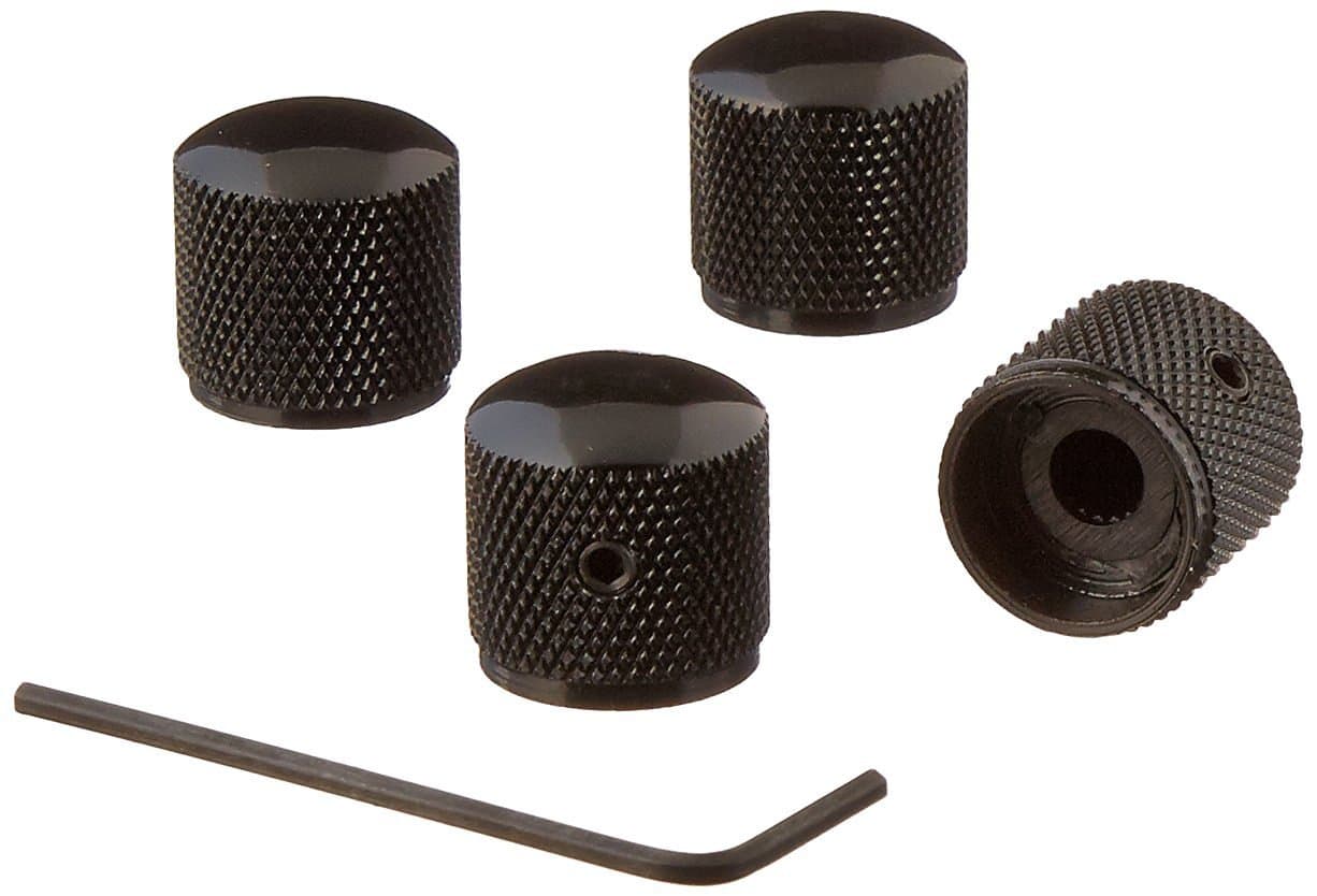 Guitar Knobs Metal Electric Bass Potentiometer Caps with Hole Electric Guitar Accessories (4-Pack)
