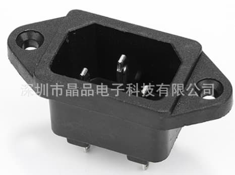 Factory Supply AC Power Socket AC-01 Figure-8 AC-04 Iron Small Pin Male Base with Screws and Ears