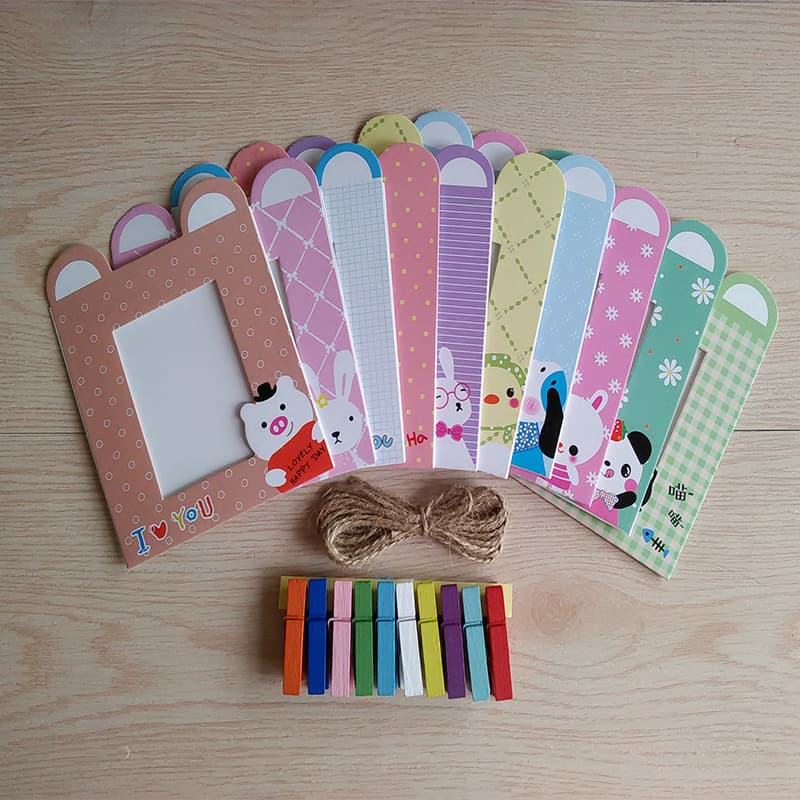 3-inch cartoon hanging paper photo frame 10 string cards photo wall home TV wall creative DIY combination photo frame