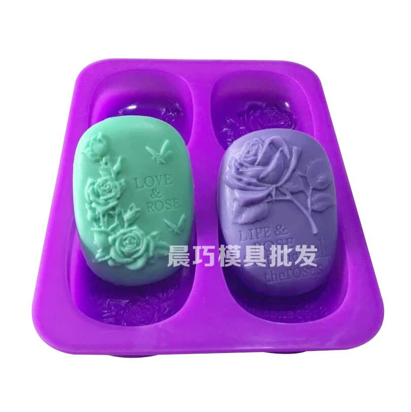 Silicone Mold LOVE Rose Mold Butterfly Rose Soap Mold Yields Approx. 70g Soap New Arrival