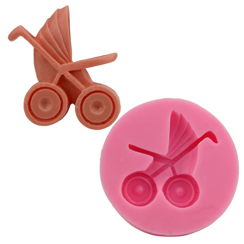 Simple Baby Stroller Sugar Art Cake Mold Baking Tools DIY Silicone Baking Mould for Cake Bread Mousse Jelly Chocolate H2247