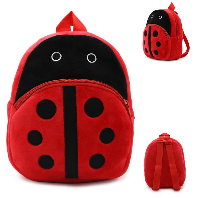Plush Ladybug Children's Backpack Pre-School Boys Girls Shoulder Bag Early Education Kindergarten Small Bookbag