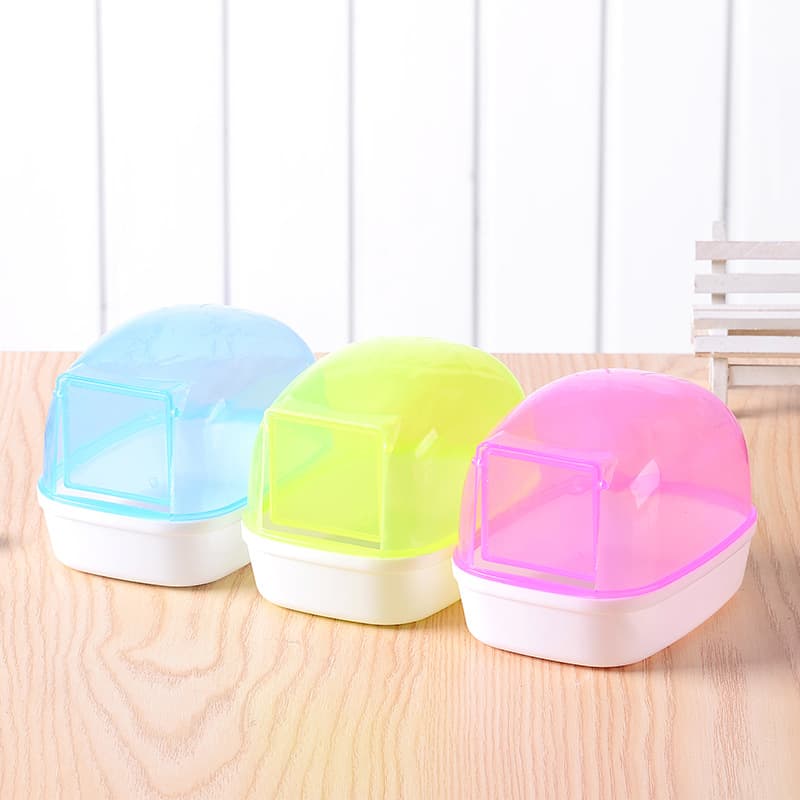 Manufacturer Wholesale Bordeaux Plastic Mold Factory Hamster Dustproof Bathroom Hamster Cage Food Bowl Small Hamster Cleaning Pet