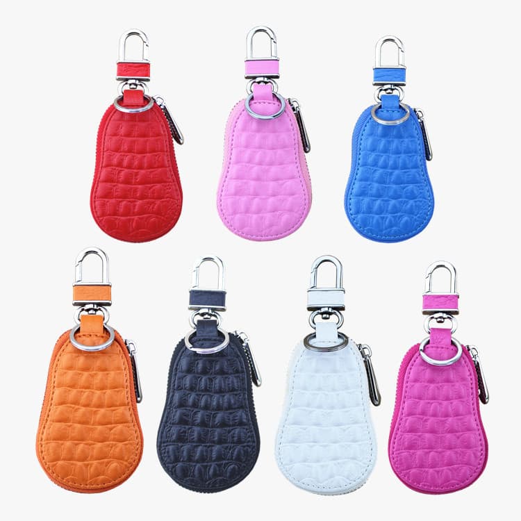 Factory Direct Colorful Leather Crocodile Pattern Car Key Case Crystal Rhinestone Car Key Holder