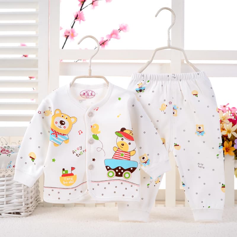 Dr. Tang New Children's Underwear Set Pure Cotton Newborn Bear Snap Button Underwear Set