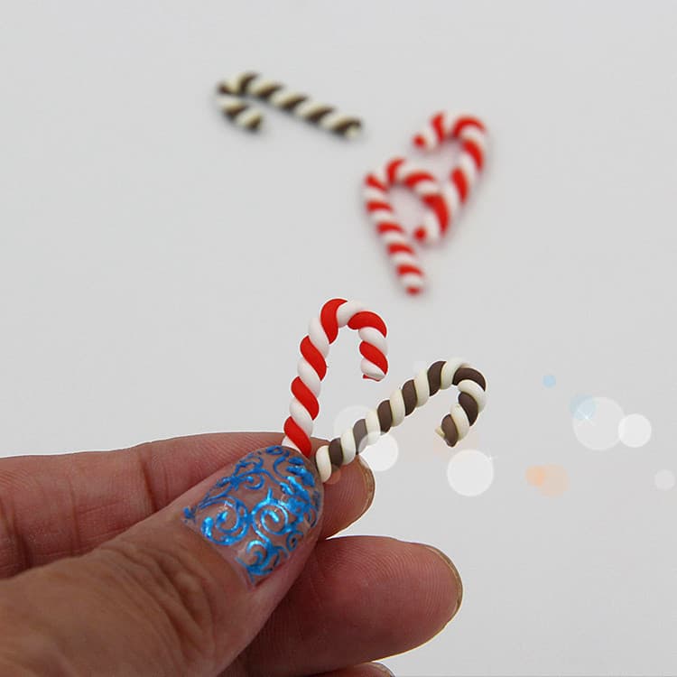 Factory Direct Polymer Clay Christmas Candy Cane Simulation Cream Glue Phone Case Material DIY Decorative Accessories Polymer Clay Crafts