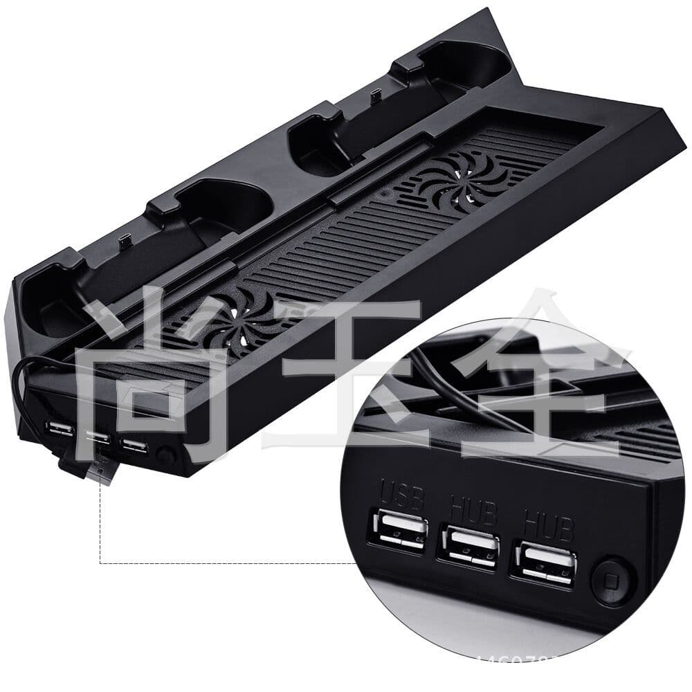 Suitable for Ps4 Dual Charging Fan Charging Station Stand Cooling Multi-Function Device Rocket Stand Dual-Slot Fast Charging