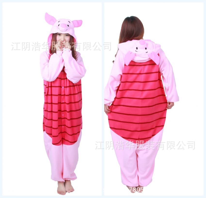 Winter Women's Cartoon Onesie Pajamas Piglet Anime Cute Homewear Factory Direct Wholesale Export