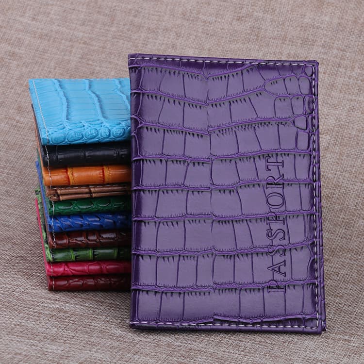 Crocodile Pattern Passport Cover PU Leather Passport Bag Imitation Leather Passport Holder Passport Book Protective Cover Document Cover