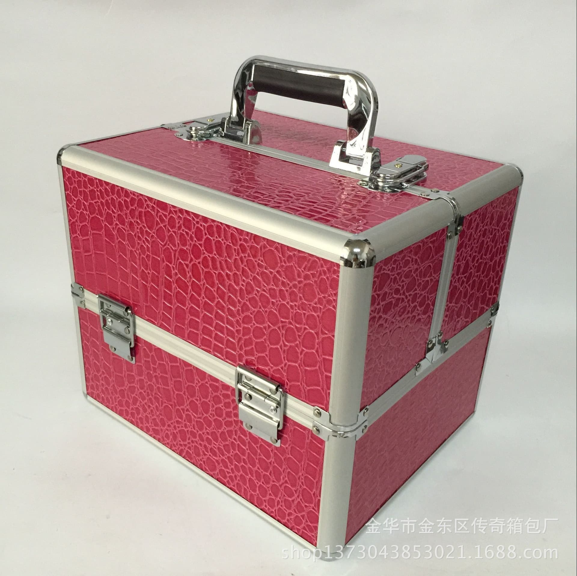 Large portable household aluminum alloy makeup box for professional makeup artists and multi-layer manicure box
