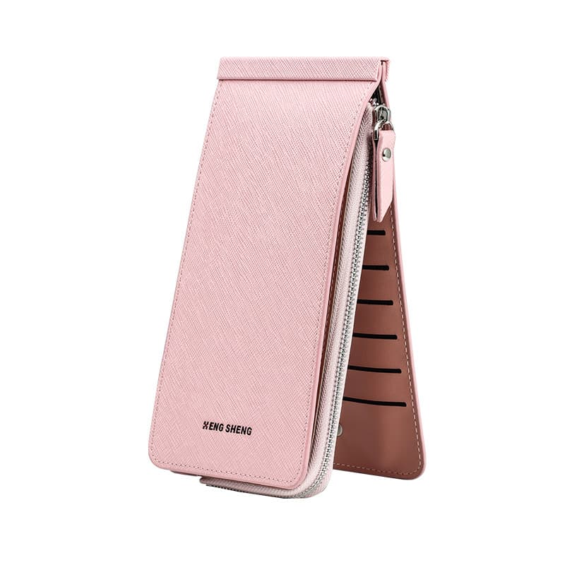 Long Zipper Women Wallet Card Holder Mobile Phone Bag Men Handbag Vertical Square Shape Soft PU Leather Sweet Lady Style