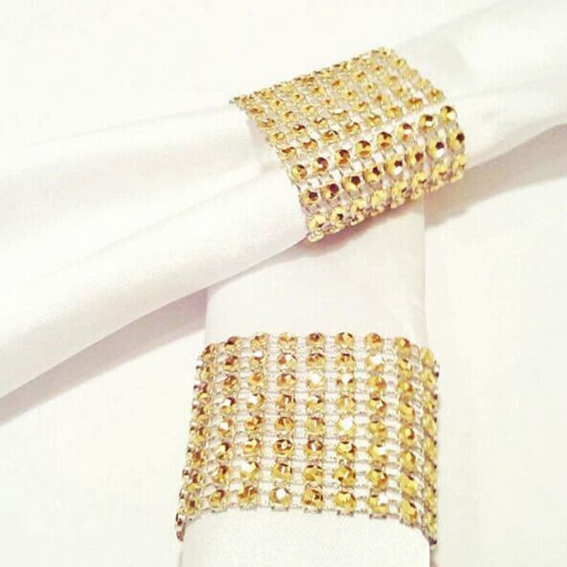 Wedding Banquet Party Hotel Wedding Supplies 8-Row Rhinestone Napkin Ring Napkin Clip Wedding Table Setting Stock Wholesale