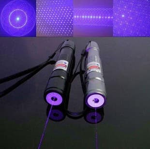 Qiying 200mW Laser Pointer Blue-Violet, Green and Blue Laser Pen, Three-Color Shell Laser
