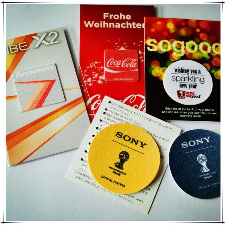 Guangdong Factory Direct Supply Phone Card Sticker, Back Sticker, Phone Wipe, Digital Product Screen Cleaning Wipe Pendant Sticker