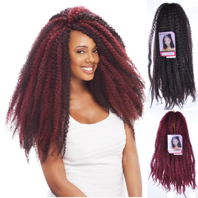 Wigs European and American fashion Afro twist braid marley braid hair African ladies hair extensions