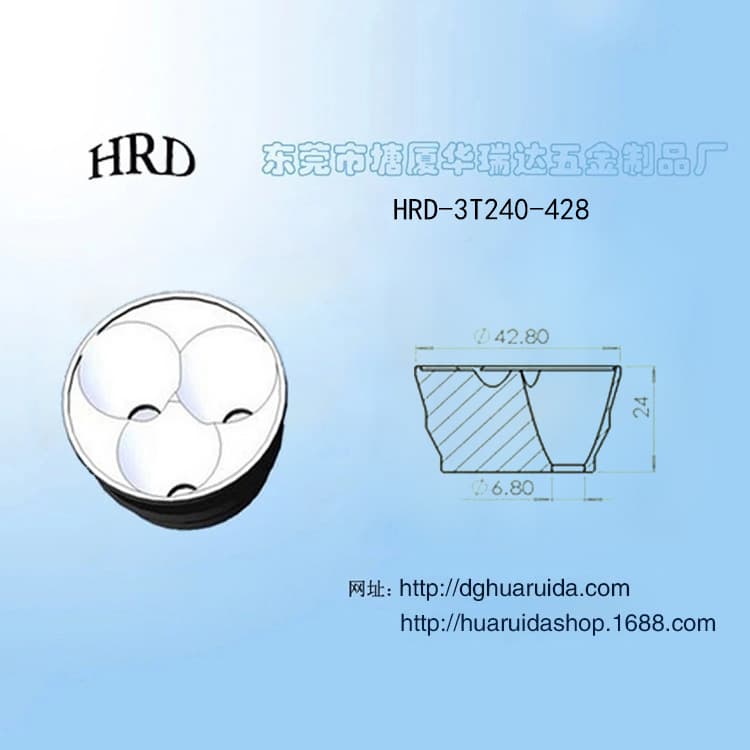 3-in-1 LED reflector with three lights, T6 aluminum alloy multi-lamp reflector, 42.8*24mm, bicycle light.