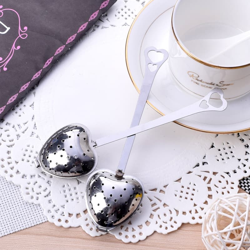 Manufacturer wholesale supply new stainless steel heart-shaped handle tea clip, tea separator tea strainer, flavor treasure tea filter, tea ceremony accessories