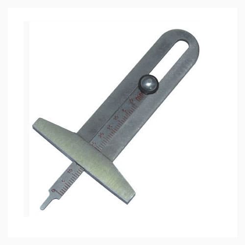 High-quality stainless steel vernier tire tread depth gauge, 0-50mm depth, caliper vernier tire gauge