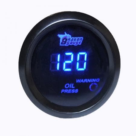 2-inch 52MM Black Casing Blue Light Digital Display Oil Pressure Gauge Car Gauge