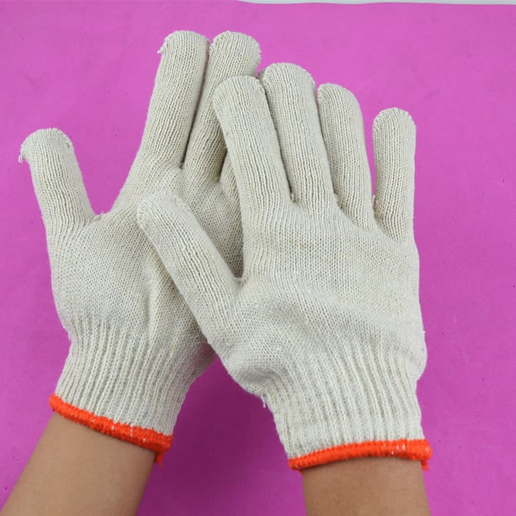 Factory direct sales of recycled cotton gloves, 500g cotton yarn protective gloves.