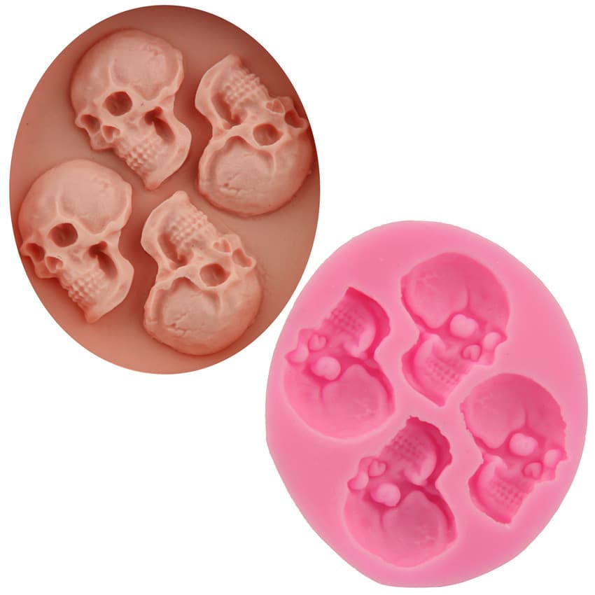 Silicone Chocolate Cake Mold Skull Head Design Baking Tool for DIY Sugar Art Decoration Non-Standard Shape Kitchen Gadget