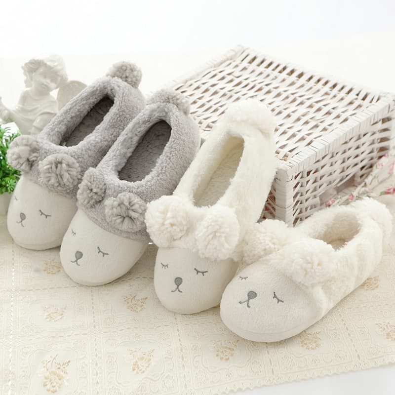 New Squinty-Eye Little Sheep Indoor Home Warm Slippers, Quiet House Slippers for Women, Floor Slippers, Maternity Shoes