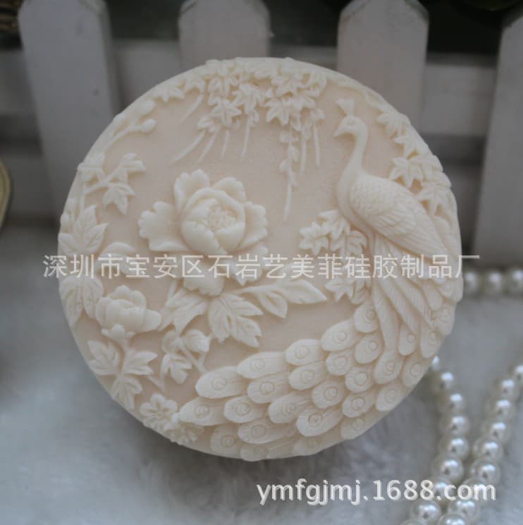Handmade Soap Silicone Mold, Soap Mold, Epoxy Resin, Aromatherapy Plaster, Soap Mold - Peacock Peony Mold