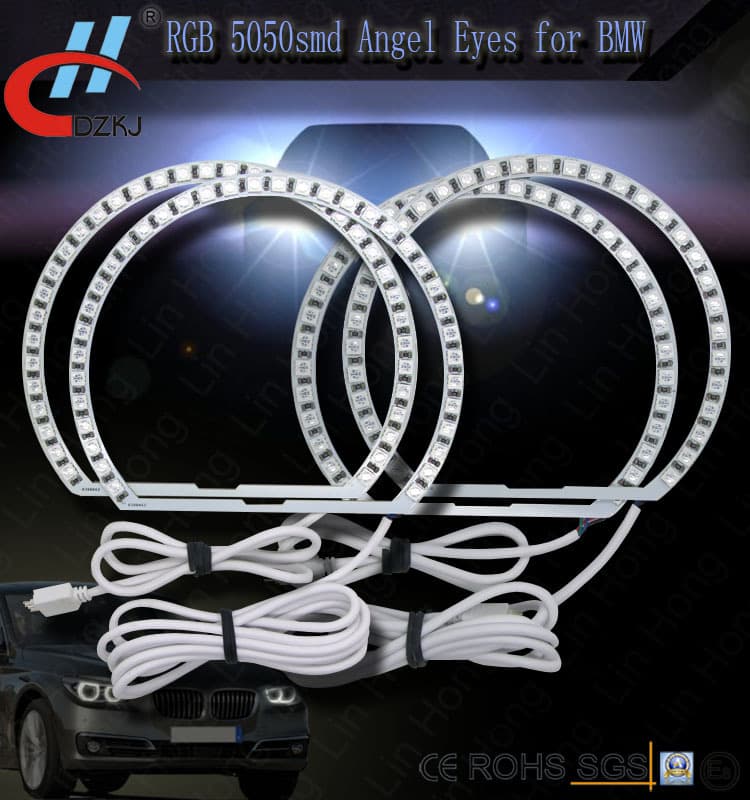 For BMW Angel Eye E46 E36 RGB Angel Eye BMW Aperture 131MM 5050RGB with Remote Control
