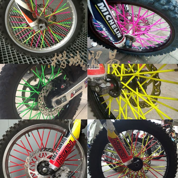 Off-road Motorcycle Spoke Tube Cover Plastic Colored Spoke Sleeve Wheel Hub Spoke Cover Various Styles