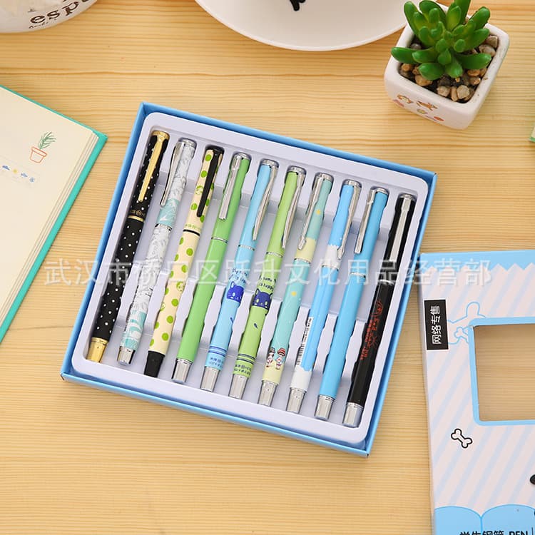 Hero Pupil Pen Metal Positive Cartoon Fine Pen 6 10 Gift Boxes Gift Pack