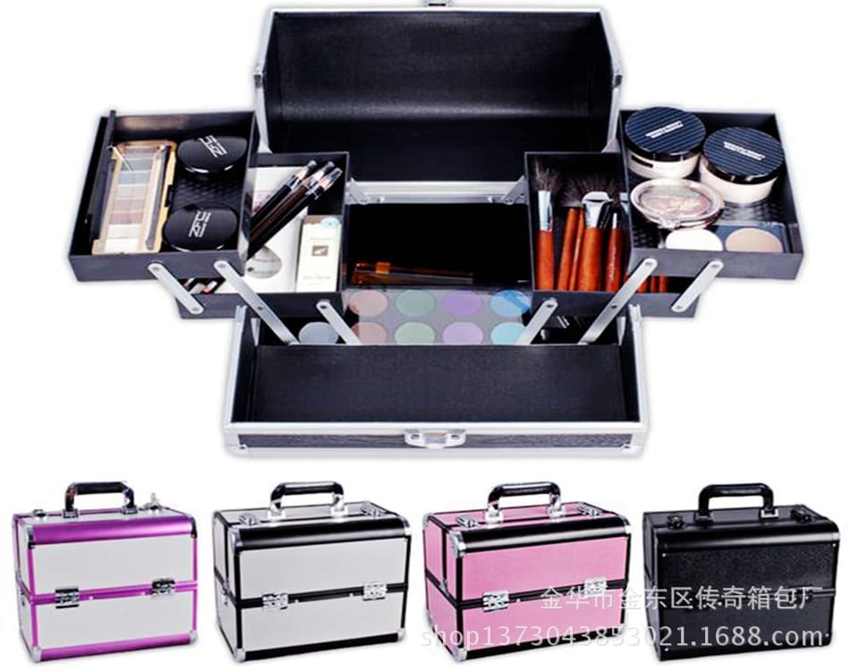 Multi-layered manicure box, professional makeup artist and makeup special large portable portable household aluminum alloy makeup box