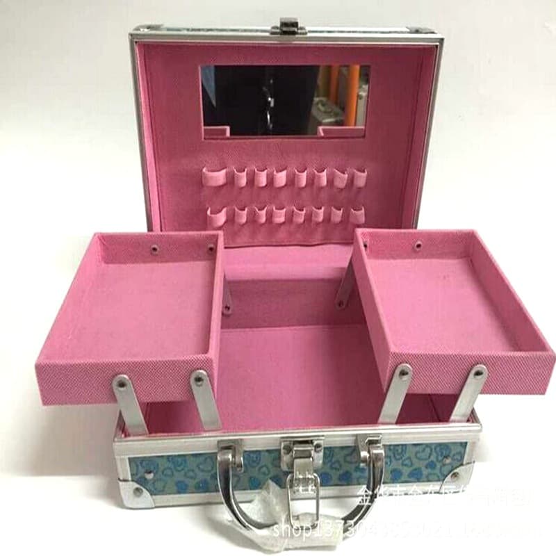 Small portable hand-held household aluminum alloy makeup box, professional makeup artist and multi-layer nail art box