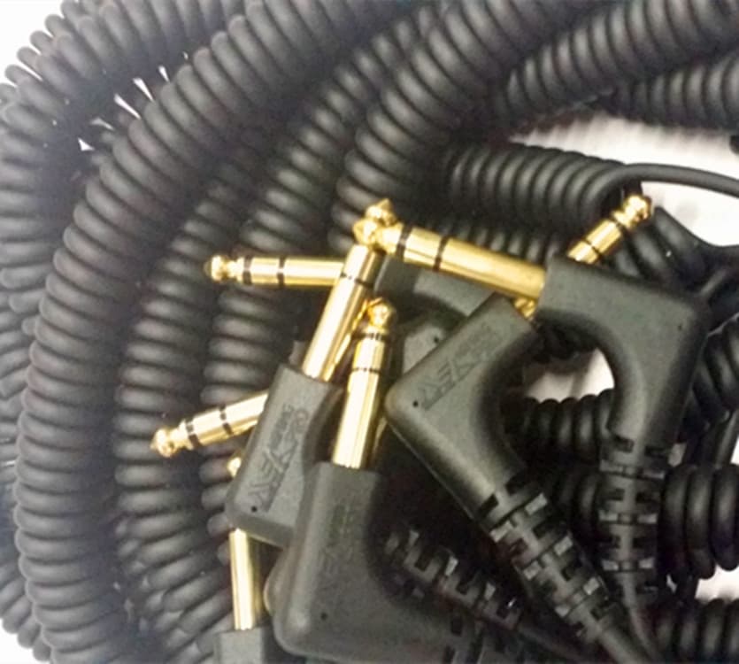 Factory direct sales of 6.35 guitar cable, microphone cable, 90-degree elbow spring cable, coiled cable