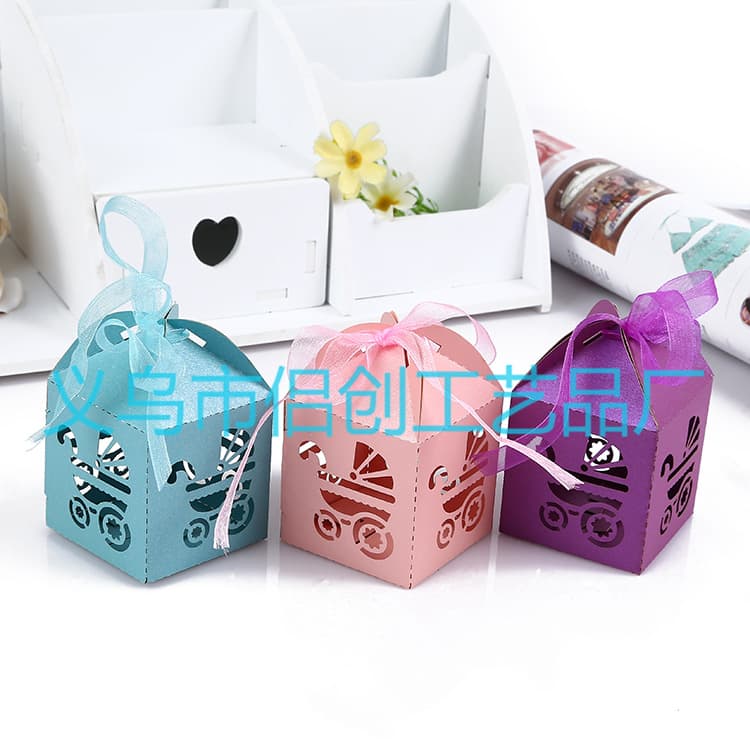 Wedding Supplies Creative Wedding Candy Box Korean Style Hollow Square Candy Box Mesh Strap Wedding Candy Box