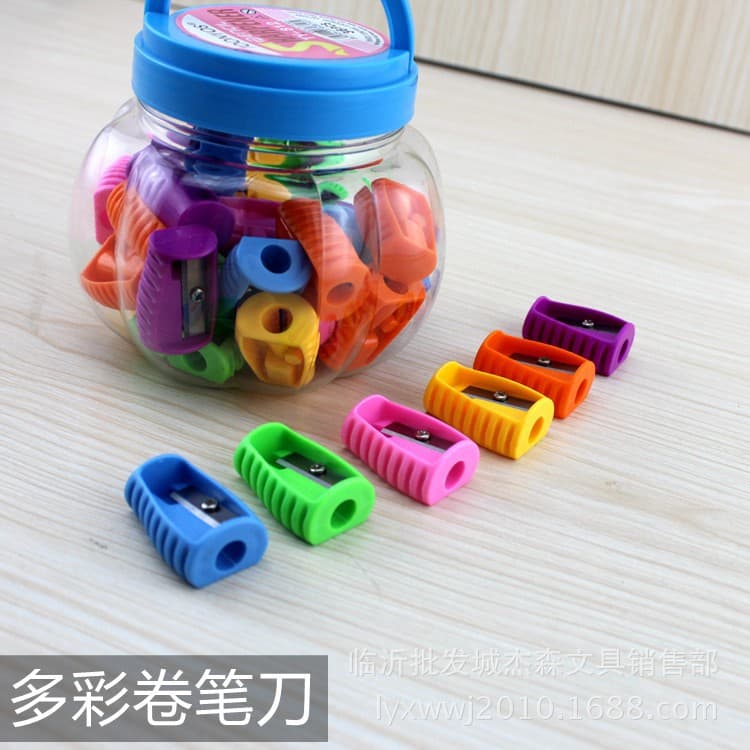 Stationery Wholesale Multicolor Pencil Sharpener, Pencil Sharpener Tool, Portable Canister Student Stationery 812