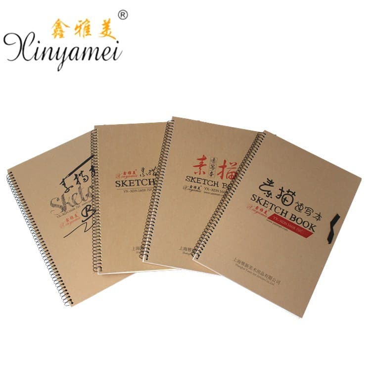 Factory Direct Xinyamei 8K Coil Bound Sketchbook with Leather Cover for Art Drawing and Note Taking