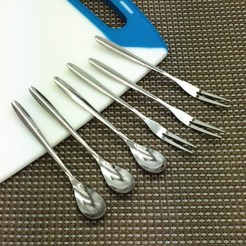 Wholesale Stainless Steel Pointed Fruit Fork Dessert Fork Small Stainless Steel Fork Spoon Gift