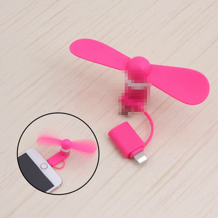 Source factory wholesale creative Apple Android type/USB mini handheld 2-in-1 phone fan