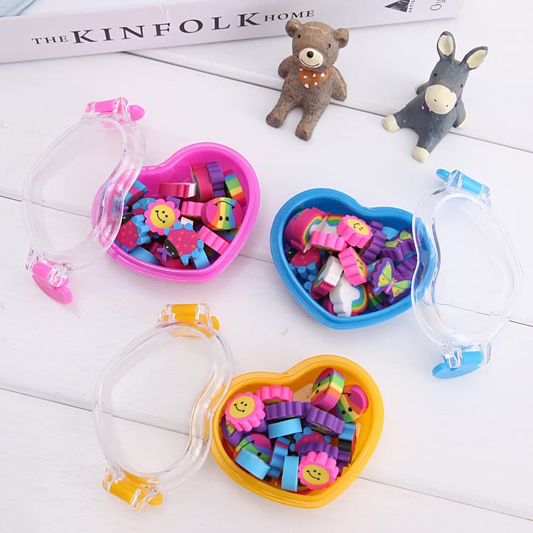 Korean Stationery Colorful Heart Eraser, Learning Supplies, Cute Children's Eraser, Student Stationery