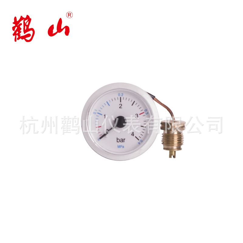 Wall-mounted boiler capillary pressure gauge, 37mm universal water pressure gauge for floor heating/steam, Guanshan customizable pressure gauge