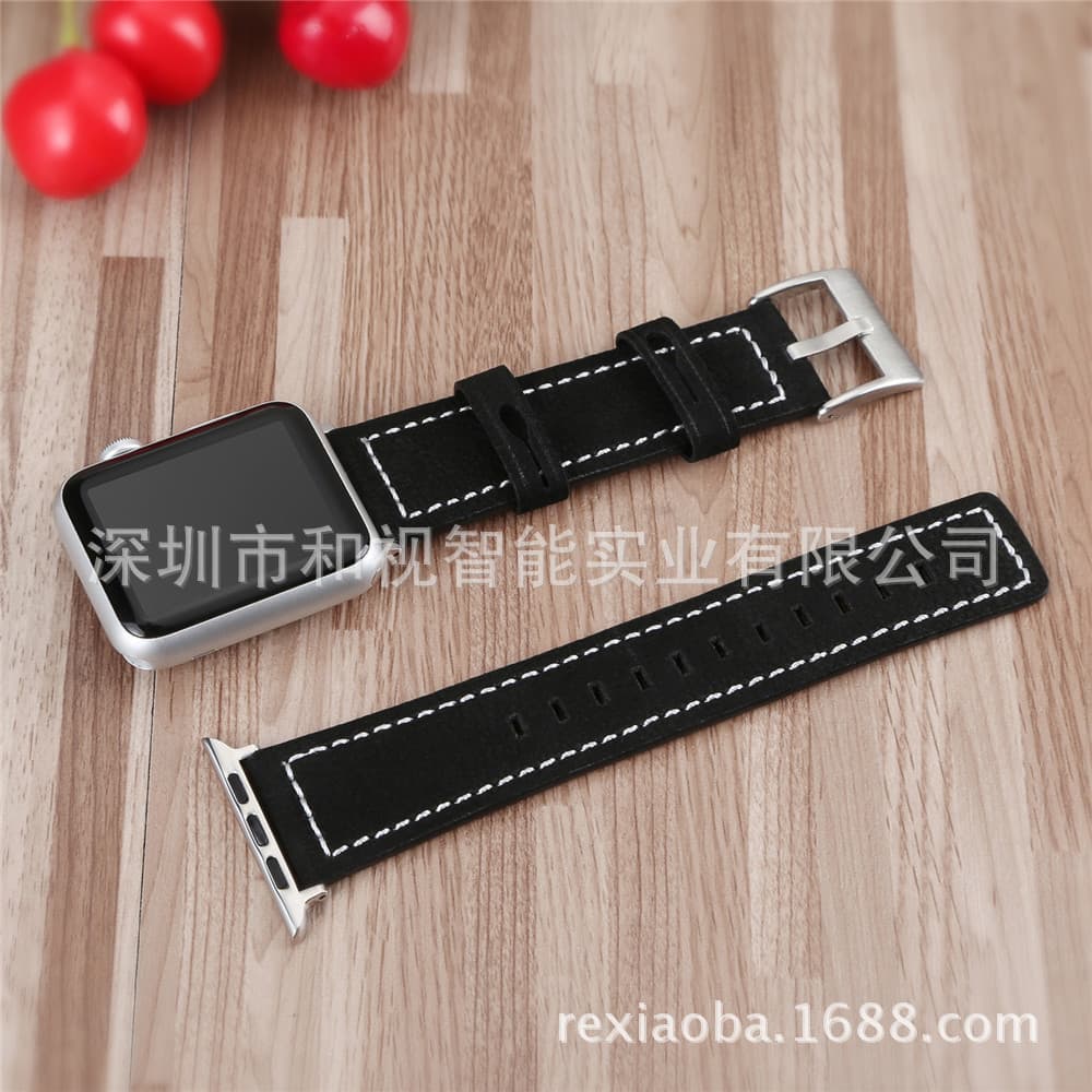 New Style Leather Strap Buckle Band for Apple iWatch Smartwatch, Universal Fit
